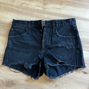 Agolde high waisted shorts black jeans denim size 25